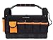 Internet’s Best Open Top Tool Bag | Ultra Rigid Frame Tote Tool Box | 22 Pocket Hard Utility Tool Bin | 16 Inch