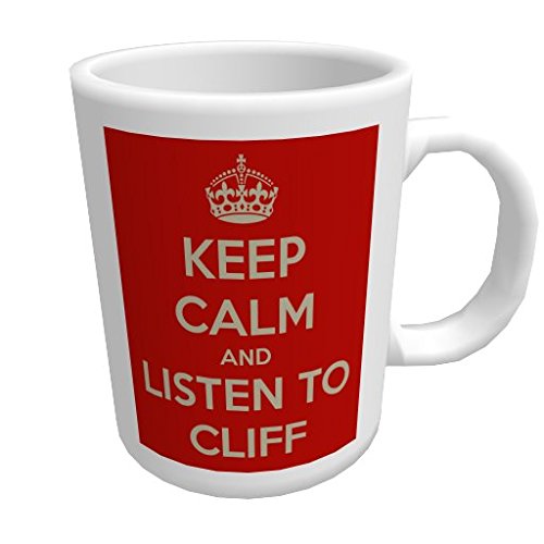 Top Banana Gifts Keep Calm and Listen to Cliff Richard - Glossy Ceramic Mug