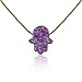 Pink Opal Hamsa Hand Necklace - 15 to 22 Inch