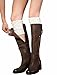 Women Winter Leg Warmer Cozy Soft Crochet Knit Boot Cuffs Toppers Socks Twin Packs by Secret Life (2 Pair Grey /White)