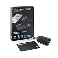 Safedome Classic Combo Pack, 1x Classic Bluetooth Item Tracker Card, 1x Smart Key Locator Fob, Item Finder with GPS-Like Bluetooth Tracking for Lost Keys, Backpack, Phone, Wallet, Free Companion App