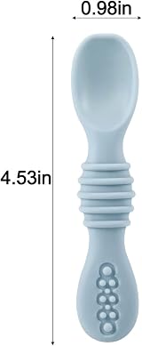 PandaEar 7 Pcs Silicone Baby Spoons First Stage Self Feeding Spoons view 3