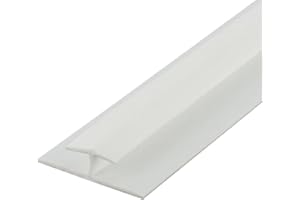Outwater Plastic H Channel Fits Material 1/4 Inch Thick White Styrene Divider Moulding 8 Foot Length Commercial Pack (Pack of 25, 200 Feet Total)