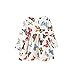 Sunsent Kids Girl Long Sleeve Butterfly Printed Dress Blouse 2-7Y