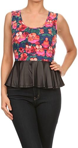 JOYCE Bloom Sleeveless Faux Top (Medium, Pink)