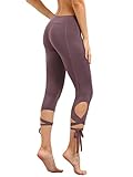 SweatyRocks Women Legging Cutout Tie Cuff Slim Yoga Pants Jogger Workout Tights