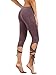 SweatyRocks Women Legging Cutout Tie Cuff Slim Yoga Pants Jogger Workout Tights, Purple, Large