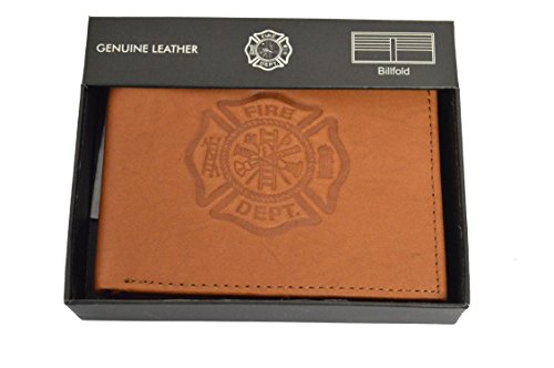 RFID Safe Fire Department Bill Fold Wallet LW-107 (Tan)