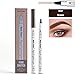 Waterproof Liquid Eyebrow Pencil with 4 Fork Tip, Music Flower Fine Sketch Liquid Eyebrow Tattoo Pen Smudge-proof and Durable (Brown)