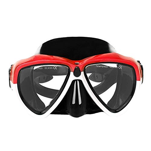 Adult Scuba Snorkel Diving Mask Anti-Fog Underwater Scuba Snorkeling Mask red