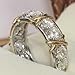 Pixel Jewelry 1985 - Eternity Diamonique CZ 10KT White&Yellow Gold Filled Wedding Band Ring Size7