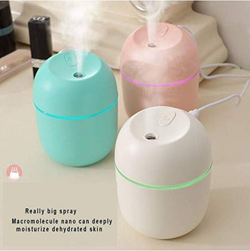 Mini humidifier-Advanced humidifier with 220ml Water Tank, Silent ultrasonic humidifier with Cold Mist, Automatic Shutdown and Long Battery Life (White)