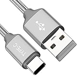 USB Type C Cable (2-Pack 3.3FT),OneKer USB C to USB A Charger Nylon Braided Fast Charging Cord Compatible Samsung Galaxy Note 9 8 S10 S9 S8 Plus,LG G5 G6 V20,Google pixel 2 xl, HTC U11,OnePlus 5(Grey)