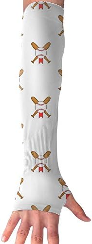 Crossed Baseball Bats Pattern Cartoon Style Arm Sleeves,Coolet Compression Sleeves For The Arm And Elbow. 99% UV Protection And Cooling Ability For Outdoors