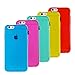 iPhone 6 / 6s Case, Wisdompro 5 Pack Bundle of Clear Jelly Color Soft TPU GEL Protective Case Covers (Blue, Aqua Blue, Hot Pink, Yellow, Red) for Apple 4.7