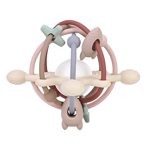 PandaEar Baby Sensory Toys 3 4 5 6 Months, Silicone Montessori Toys, Baby Teething Toy, Infant Rattle Teether Chew Toy Teething Ball Developmental Toy for Babies 0-6 Months 6 to 12 Months