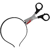 Dzrige Halloween Horror Props Bloody Scissor Headband Scissor Through Head Headband Scary Weapon Headbands for Halloween Zombie Party Masquerade Mischief Props Decoration
