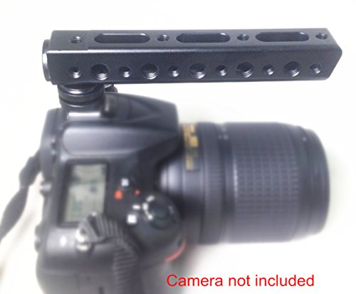Riqiorod Video Stabilizing Top Handle & Cold Shoe Extender for Canon EOS, Nikon, Olympus & Pentax DSLR Cameras Video Light Camera Monitor