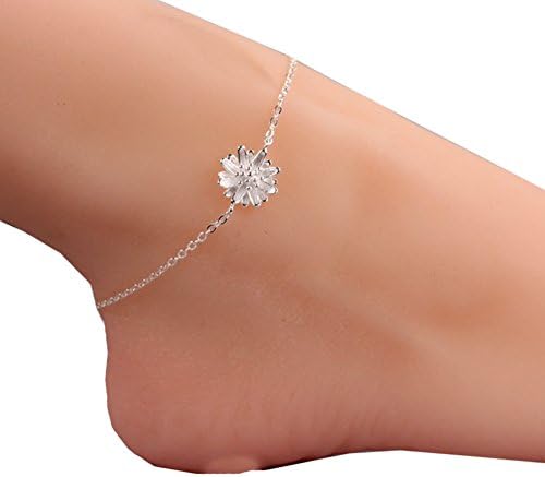 ZhengYuan Women's Daisy Flower Anklet Chain Foot Chain Jewelry