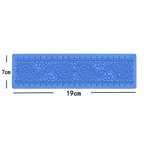 Cake Decoration Fondant Molds Silicone Lace Crown Texture Mat Sugarcraft Wedding Cake Imprint Tools Baking Mould 7 x 3 inches (Peacock Feather)