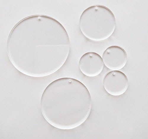 MEYA Set of 15pcs High Clear Blank Acrylic Discs,Acrylic Round Sheet with Hole 1/8" for Keychains, Jewelry DIY Crafts (Dia 1.5")