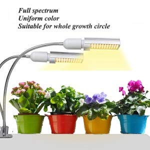 ABCreative LED Plant Grow Lights for Indoor Plants 45W Full Spectrum Sunlike Replacement Plant Light|3/6/12H Timer 5 Dimmable Levels 3 Switch Modes Sunlike Full Spectrum,Adjustable Gooseneck