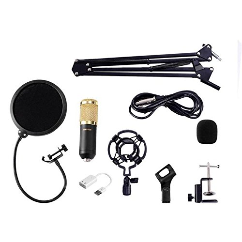 Refurbishing BM-800 Professional Studio Broadcasting Recording Condenser Microphone & Adjustable Microphone Suspension Scissor Arm Stand with Shock Mount and Mounting Clamp Kit & USB Audio Adapter