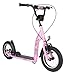 BIKESTAR Original Safety Pro Sport Push Kick Scooter Kids with Brakes, Mudguard and air Tires for Age 7 Year Old Children | Sport Edition with Alloy Wheels 12 Inch | Glamour Pink & Diamond White