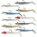 Jig Head Soft Plastic Fishing Lures with Hook Sinking Swimbaits for Saltwater and Freshwater (Pack of 10)