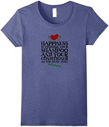 Womens Happiness is Finishing Shampoo and Conditioner at Same Time Large Heather Blue