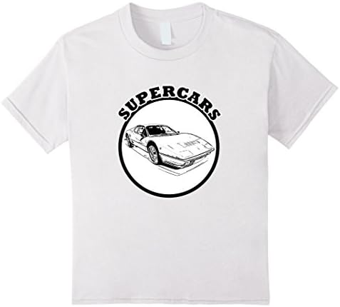 Kids V12 Italian Vintage Supercar 412 BB Classic Car T-Shirt 6 White