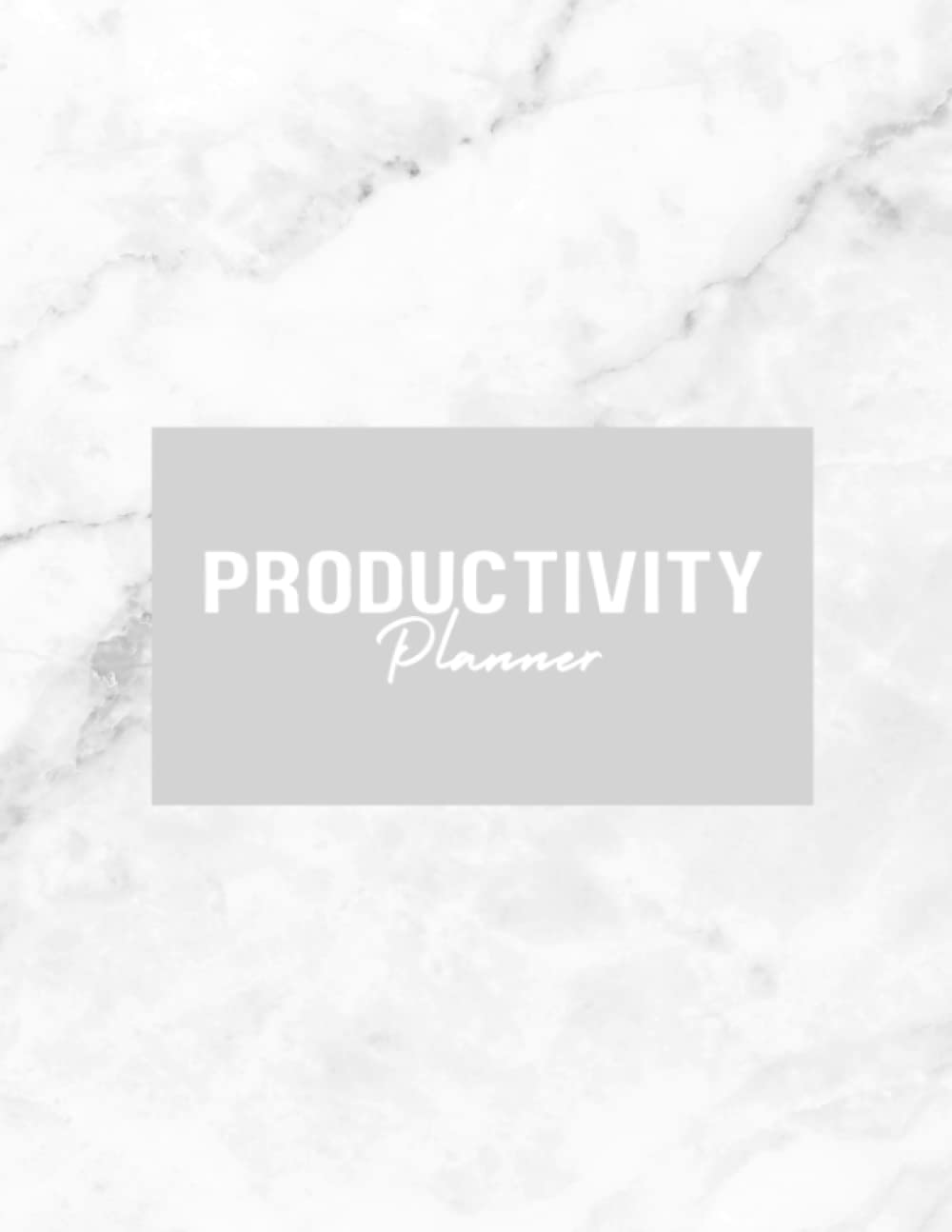 Weekly Productivity Planner: Undated with Notetaking Section (White Marble Design)