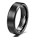 Shuremaster 6mm 8mm Tungsten Rings Engraved I Love You Wedding Band for Men Women Black/Blue Dome Brushed Comfort Fit Size 4-15