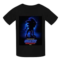 oylp Sonic and Hedgehog Cotton T-Shirt for Children Black L