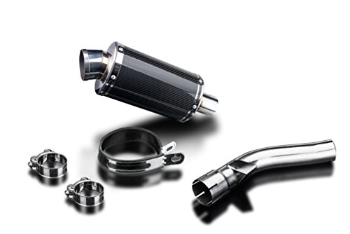 Delkevic Aftermarket Slip On compatible with BMW R1200R DS70 9" Carbon Fiber Oval Muffler Exhaust 06-10