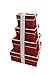 Nesting Gift Boxes with Lids - 4 Assorted Sizes for Candy Treat Tower - Includes Ribbon (Red)