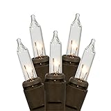 Gerson 92179 - 35 Light 11.5' Brown Wire Clear Miniature Christmas Light String Set