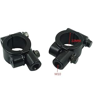 JIANGJINLAN Universal 22 mm 25 mm aluminium motorstuur blik op de achterkant spiegel stuurhouder houder houder Silver…