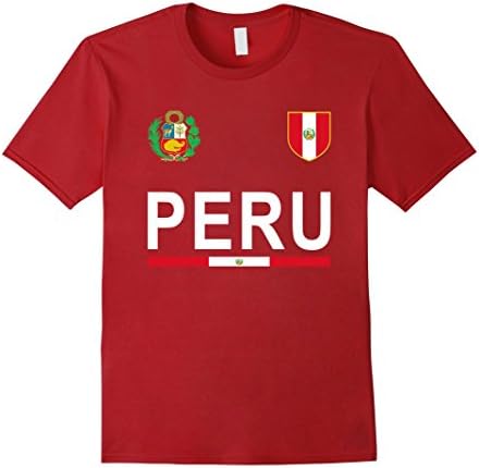Mens Peru Cheer Jersey 2017 - Football Peruvian T-Shirt Large Cranberry