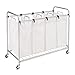 Honey-Can-Do Heavy Duty Quad Rolling Laundry Sorter Hamper, Chrome/White