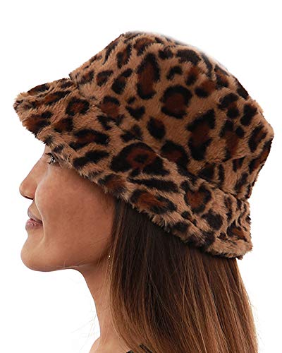 Bucket Hats Furry Cheetah Elegant 