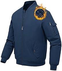 BGOWATU Men's Jacket Windproof Quilted Bomber