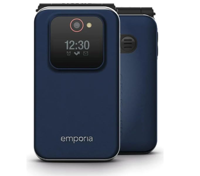 emporia JOY-LTE Senior Mobile Phone Folding Mobile Phone without Contract Mobile Phone with Emergency Button 2.8 Inch Display Blue