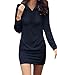 Allegra K Women Long Sleeve Buttoned Slim Fit Mini Shirt Dress