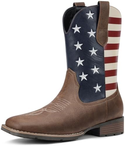 Amazon.com | J's.o.l.e Men's Western Cowboy Boots Square Toe Mid