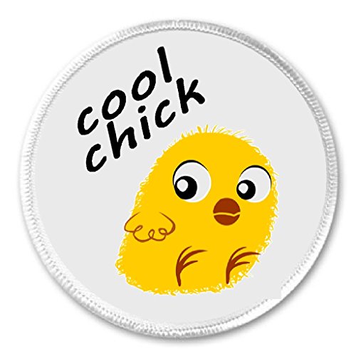 A&T Designs Cool Chick 3" Sew On Patch Yellow Funny Humor Cute Emo Punk Goth