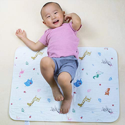 Baby Crib Mattress Pads Cover - Toddler Washable Changing Pads - Portable Changing Mat for Baby (20"X27", Animal)