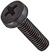 Small Parts M310D7985AB Steel Pan Head Machine Screw, Black Oxide Finish, Meets DIN 7985, #1 Phillips Drive, M3-0.5 Thread Size, 10 mm Length, Fully Threaded, Import (Pack of 100)