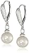 Platinum-Plated Sterling Silver Cubic Zirconia Freshwater Cultured Pearl Drop Earrings