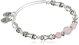 Alex and Ani "Valentine's Day Collection" Rose Quartz Beaded Rafaelian Silver Bangle Bracelet